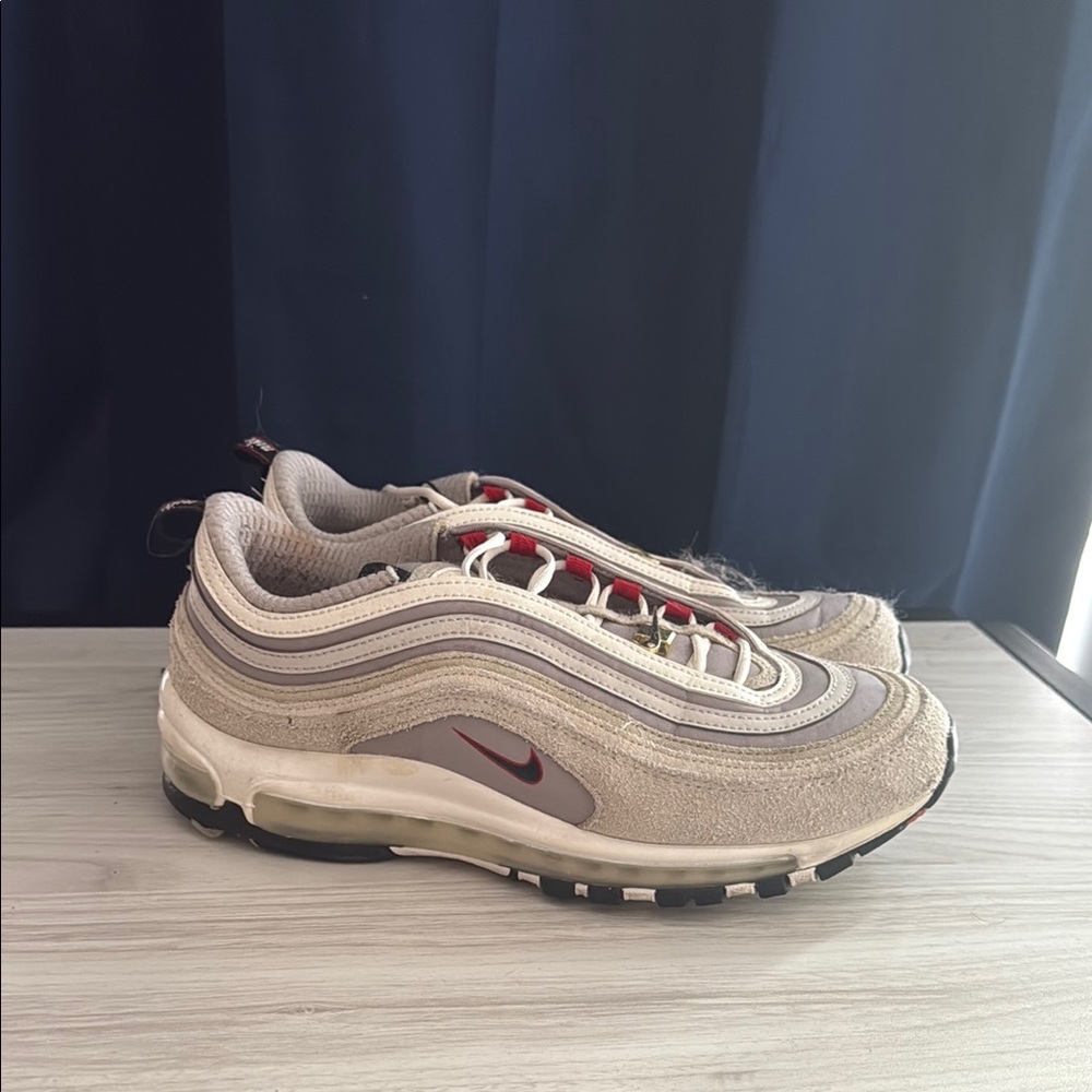 Nike Air Max 97 Men's Shoes - Beige and Red